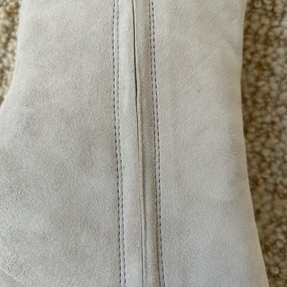 NIB Anthropologie Silent D Apage Cone Heel Booties in Light Grey Suede - Size 38 - Picture 12 of 15